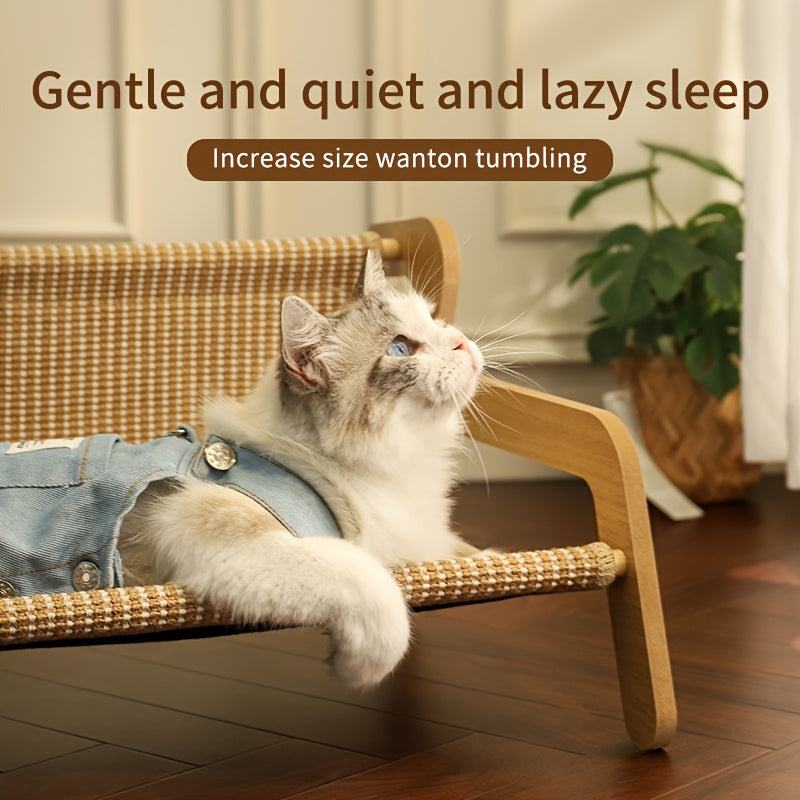 Cat Scratcher Hammock Linen Lounge Chair
