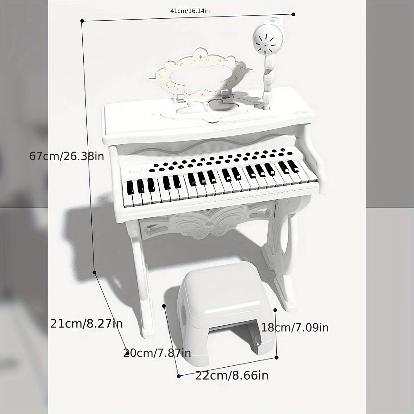 Pink Electronic Piano for Kids with Microphone