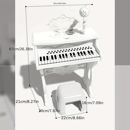 Pink Electronic Piano for Kids with Microphone