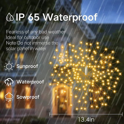 Glistening Christmas: 4-Pack Hanging Solar Firework Lights