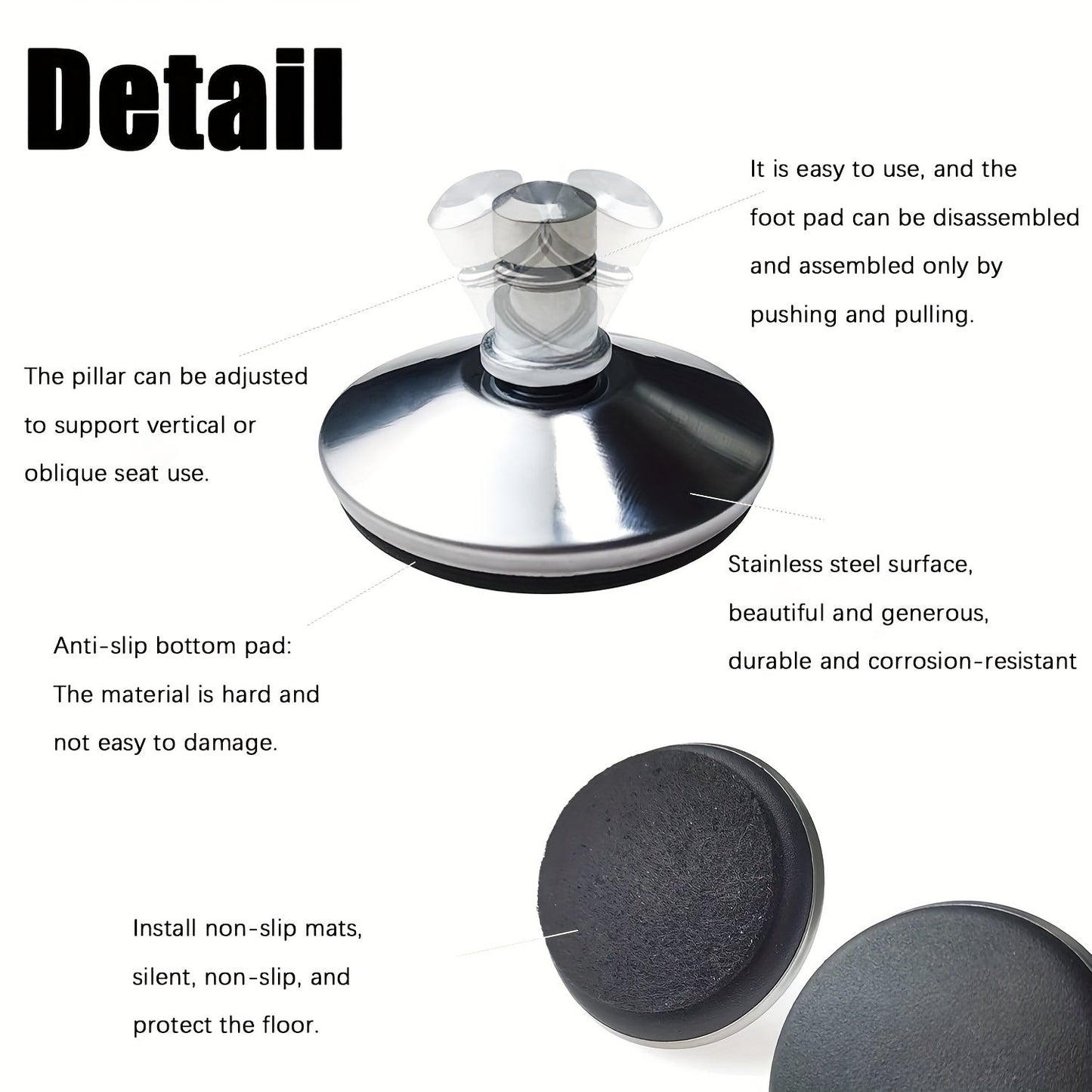 Office Chair Casters with Self-Adhesive Pads (6 pcs)