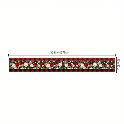Red & Black Buffalo Check Plaid Christmas Table Runner