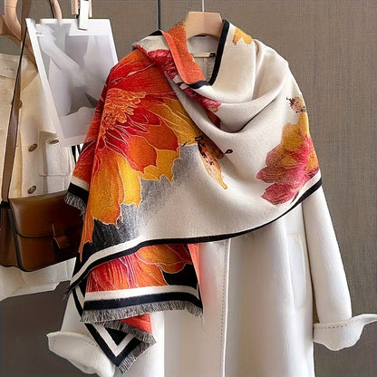 Women's Printed Warm Scarf Winter Shawl Wrap