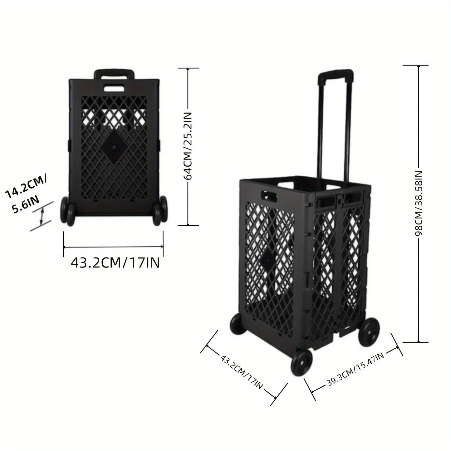 Foldable Storage Cart with Wheels