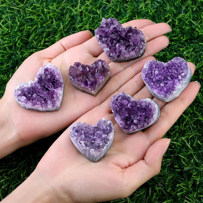 Amethyst Heart-Shaped Crystal Ornament for Home Decor & Gifts