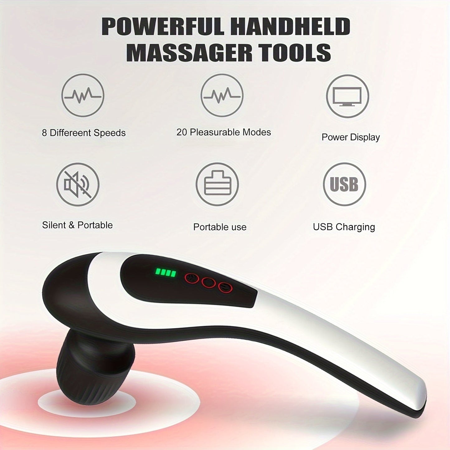 Portable Electric Massage Stick – 8-Speed(Black)