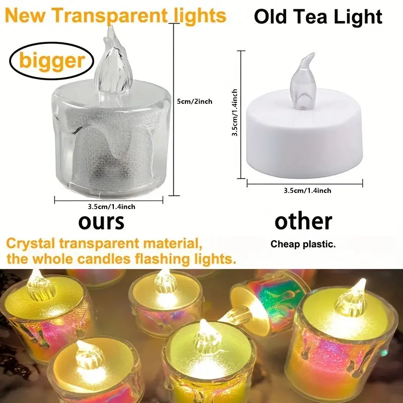 Radiant Glow: Set of 24 LED Electronic Candles