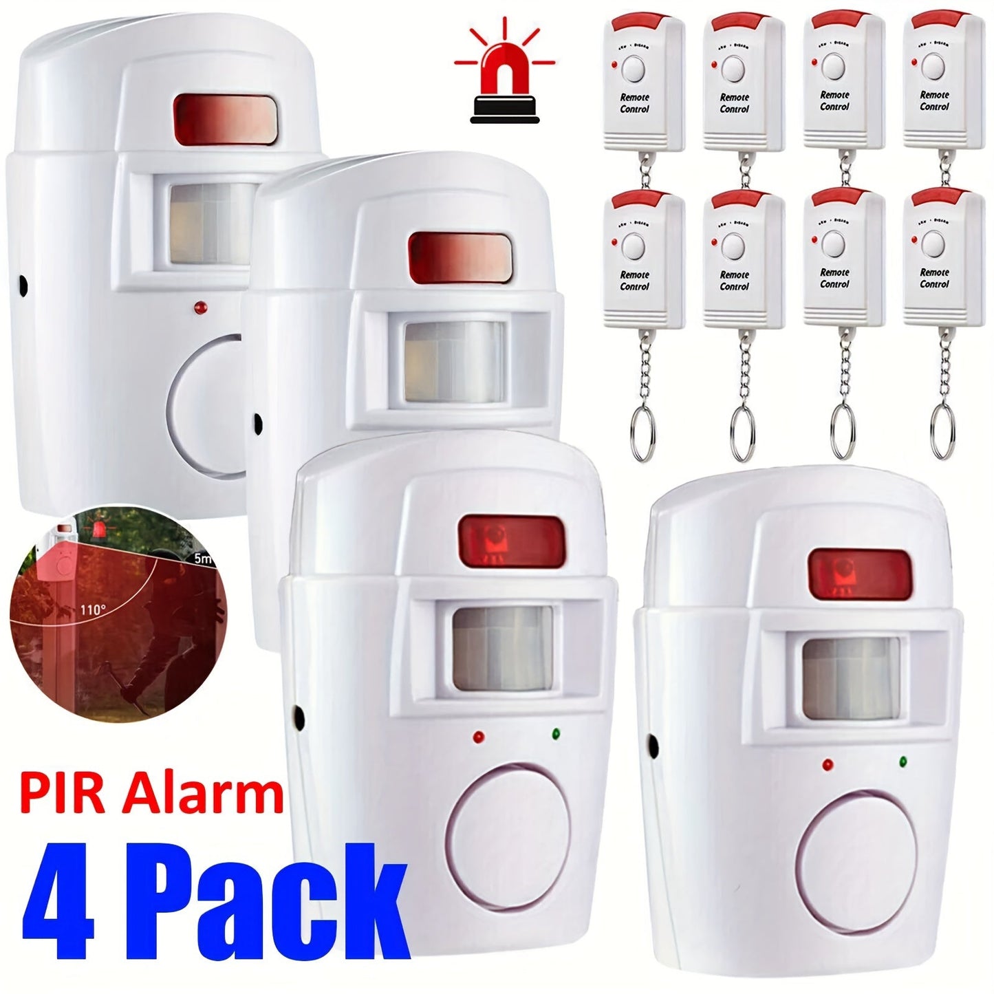Wireless PIR Motion Sensor Alarm System (4 pcs)