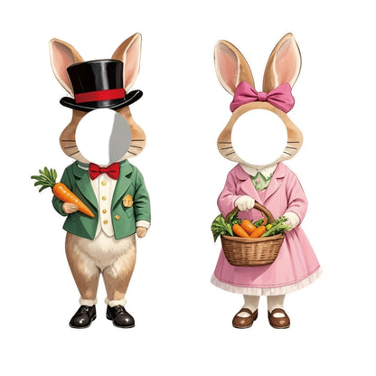 2pcs Large Easter Yard Rabbit Lawn Signs