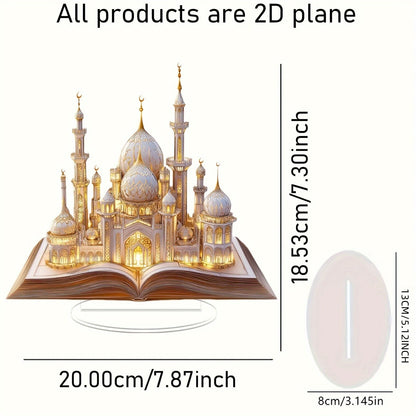 2D Flat Acrylic Mosque Desktop Tabletop Decoration