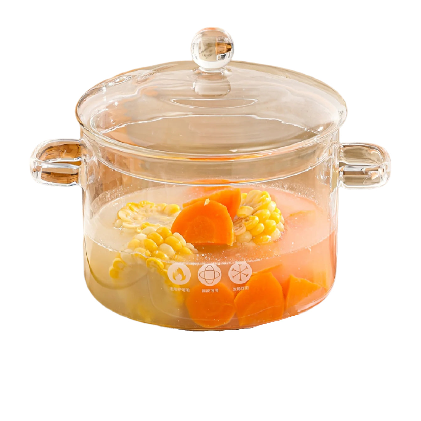 Amber Glass Soup Pot with Lid