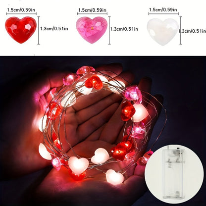 Valentine's Day Heart-Shaped LED String Lights