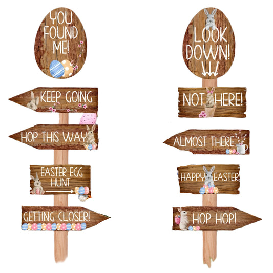 20pcs Vintage Easter Bunny Yard Signs Decorations