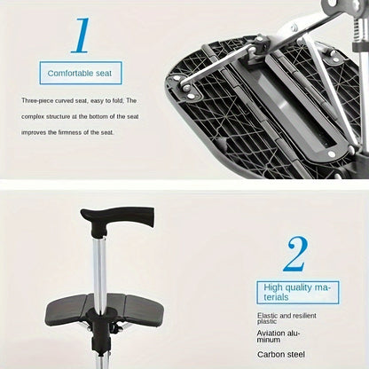 2-in-1 Trekking Pole with Foldable Seat