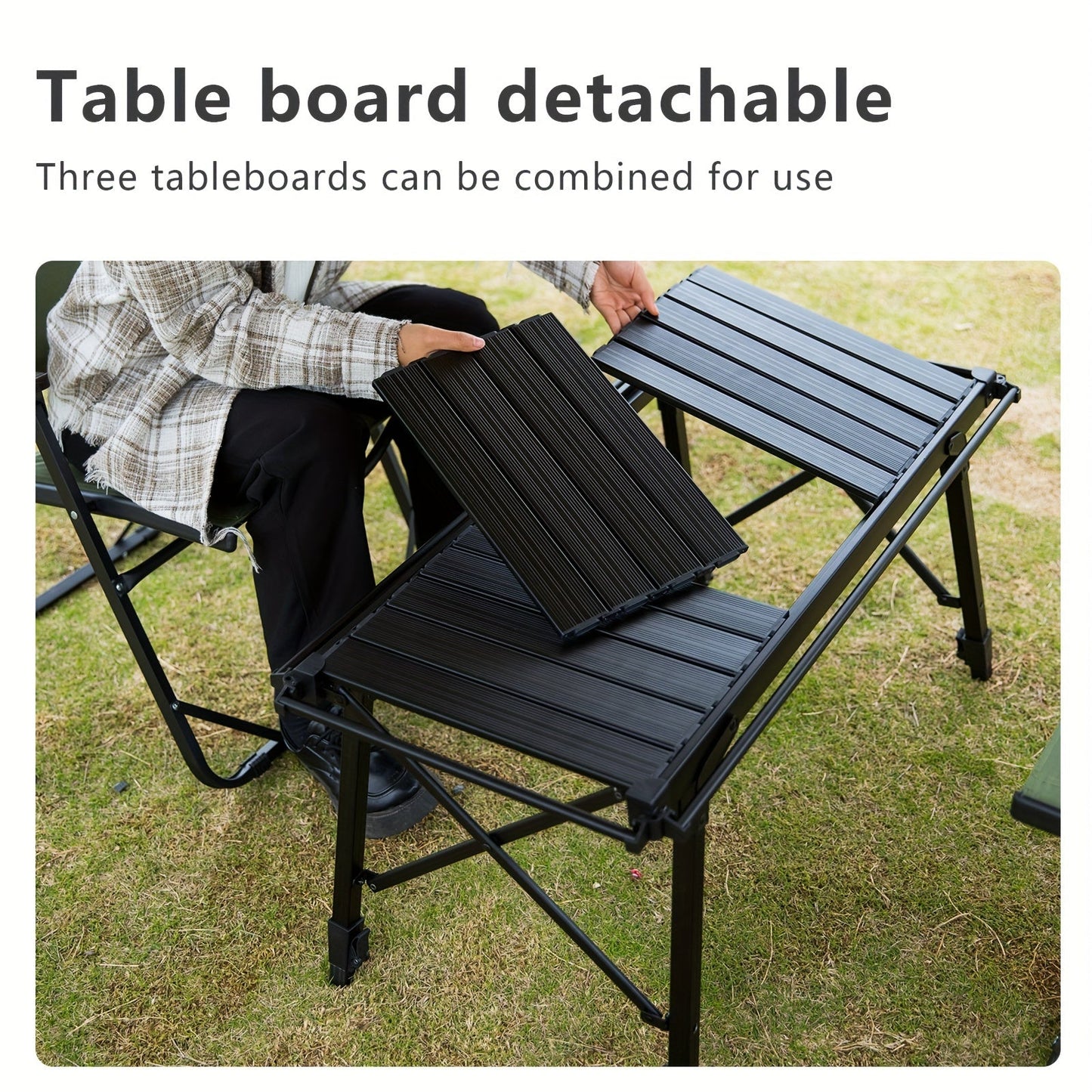 Portable Aluminum Camping Table Adjustable Height