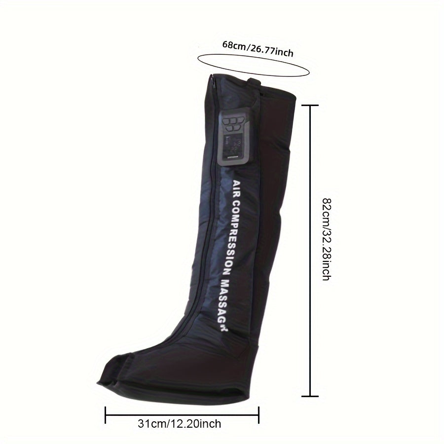 USB-Rechargeable Leg Massager with 360° Wrap & 3D Airbag Pressure(Black)