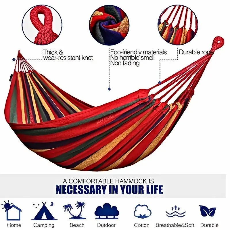 Durable Camping Hammock with Tree Straps - 450lbs Capacity
