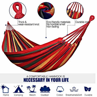 Durable Camping Hammock with Tree Straps - 450lbs Capacity