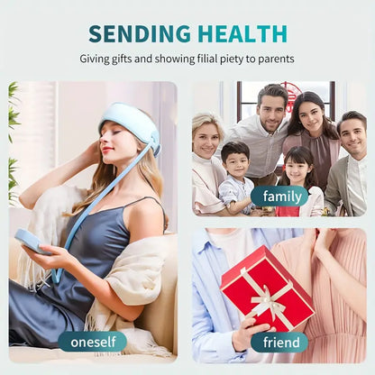 360° Relaxing Electric Scalp Massager with Heat & Knead(Blue)