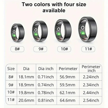 Smart Ring Fitness Tracker - Stainless Steel Workout Smart Ring