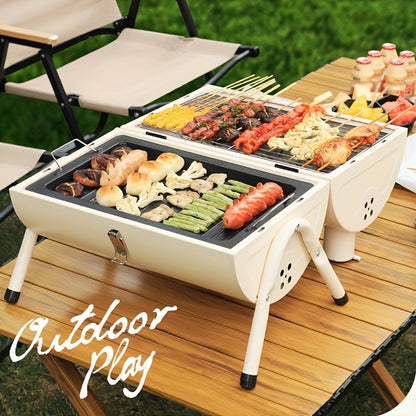 Portable Cast Iron BBQ Grill Charcoal Stove