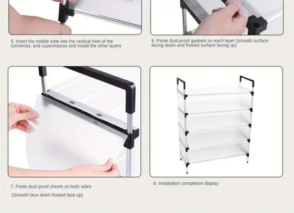 Say goodbye to dusty shoes with this convenient dustproof storage shelf