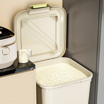 Rolling Grain Storage Container with Measuring Cup