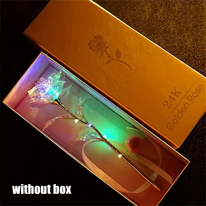 24K Colorful Gold Rose - Artificial Rainbow Flower