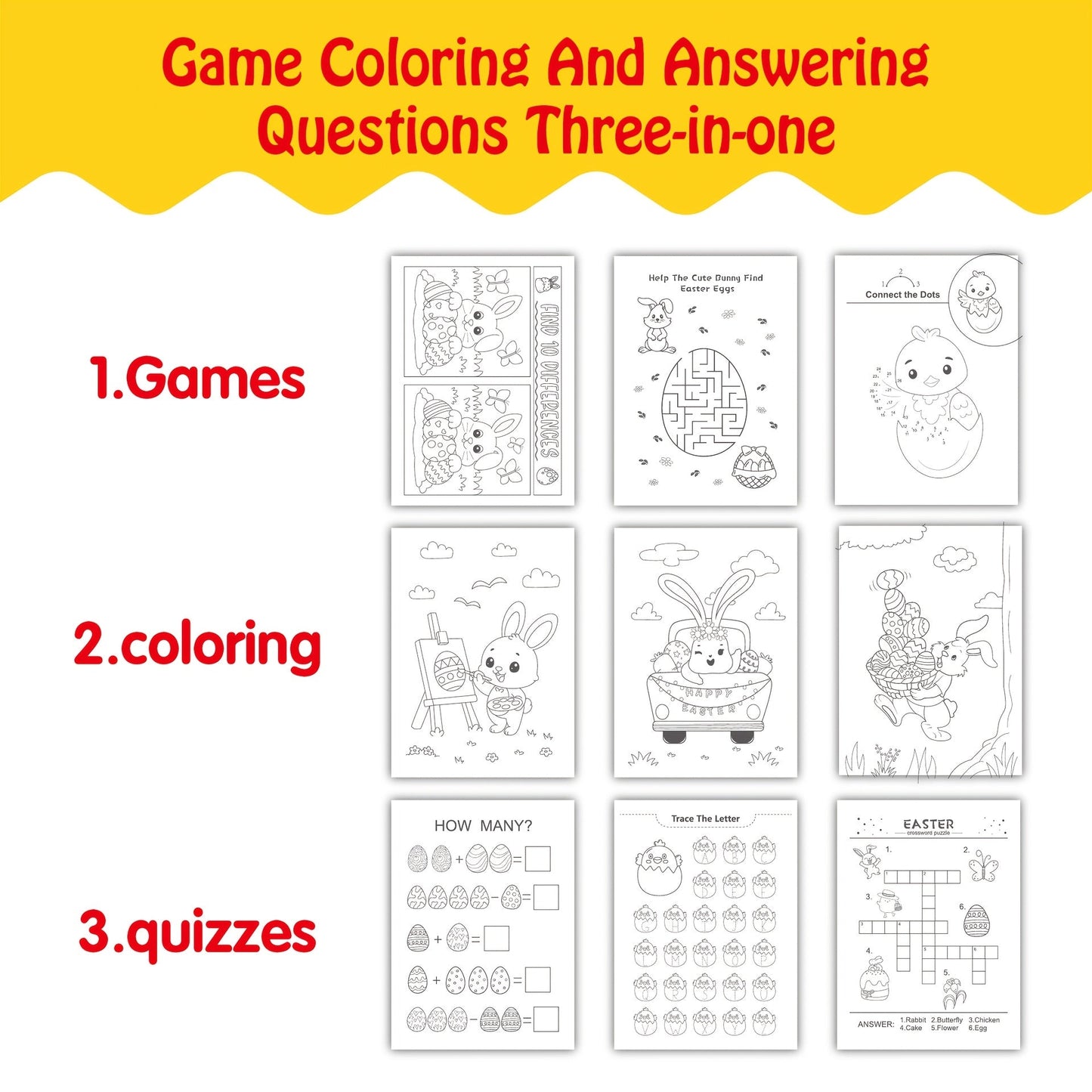 8pcs Easter Coloring Books for Kids
