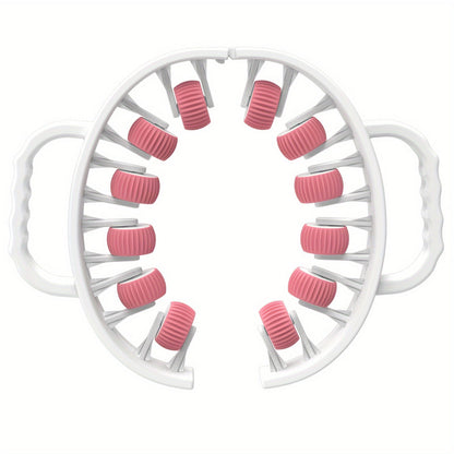 12-Wheel 360° Muscle Roller - Leg, Calf, Arm Massager(White)