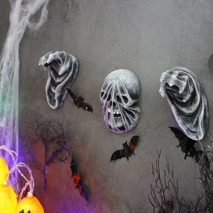 3-Piece Set of 5-Inch Realistic Ghost Hands - Wall-Mounted Head Pendants