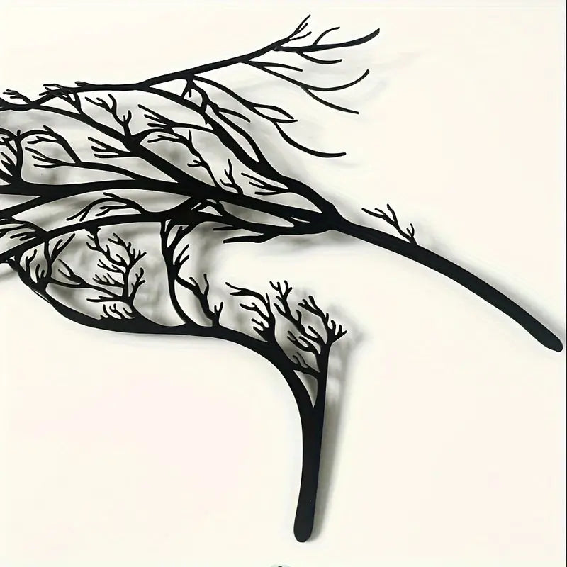 Iron Horse Branch Wall Decoration - Elegant Metal Animal Silhouette Craft