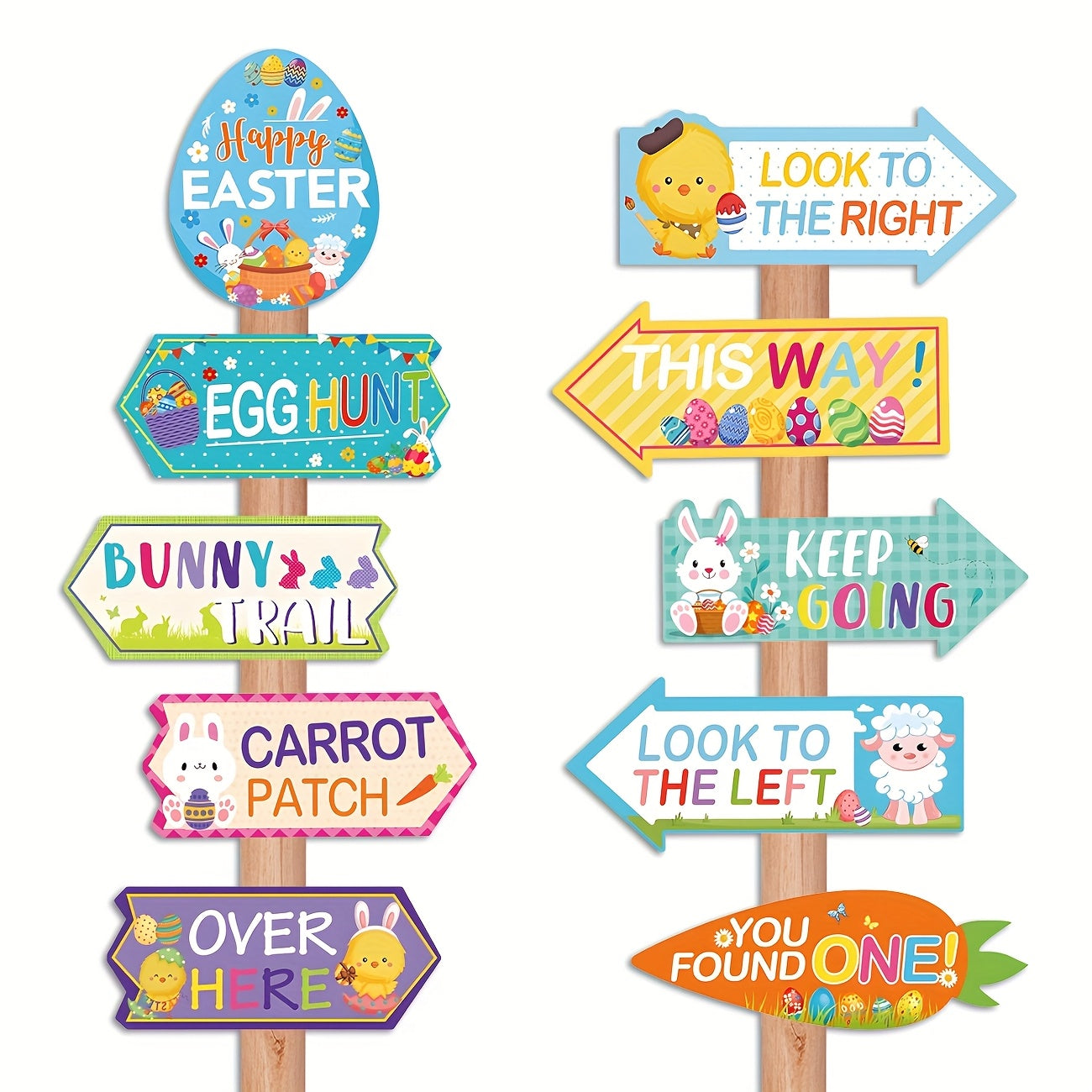 Easter Egg Hunt Bunny Chick Yard Signs Set