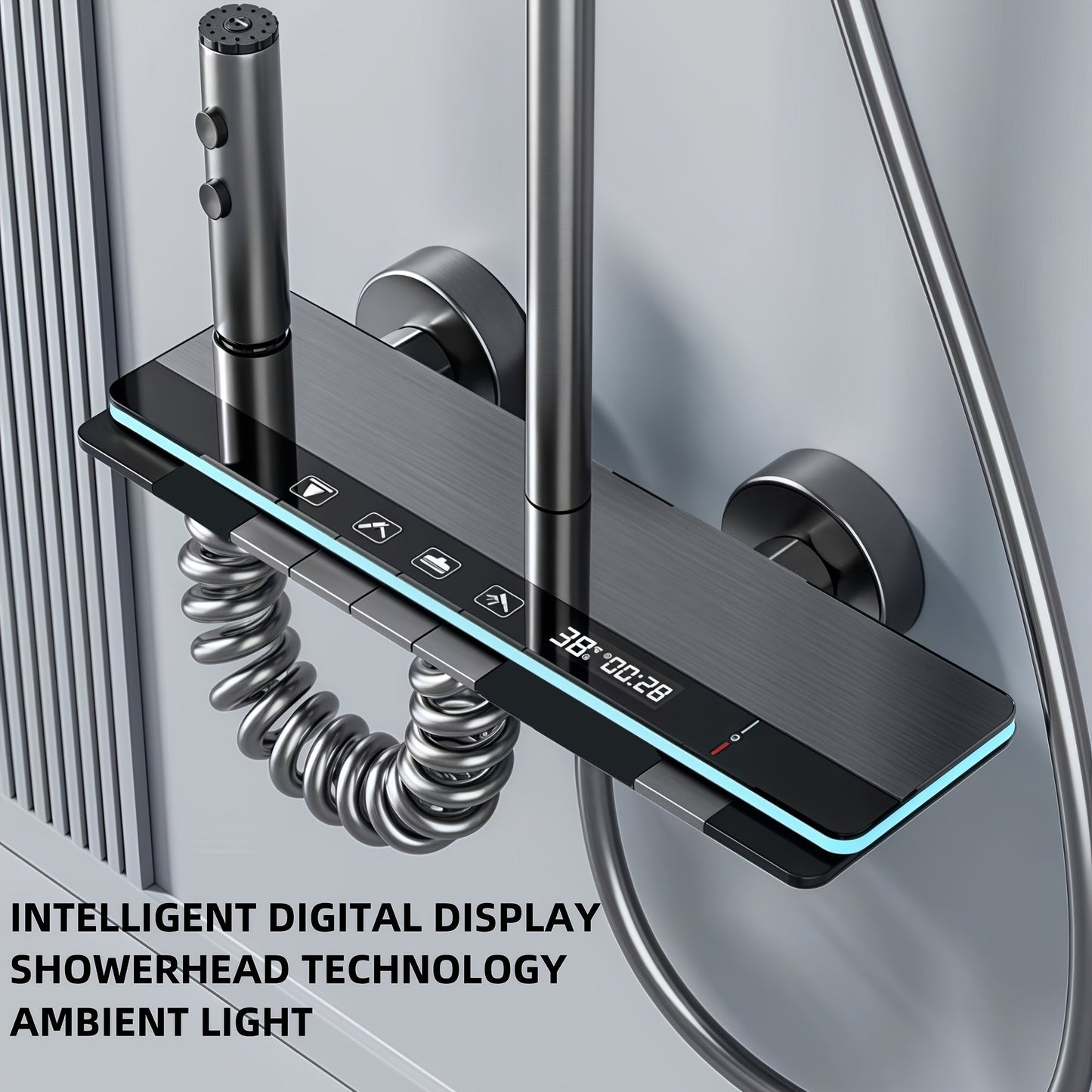 Shower Piano Light Wall-Mounted Rain System