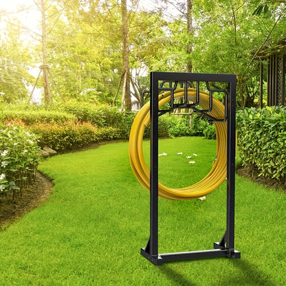 Freestanding Metal Garden Hose Holder Rack