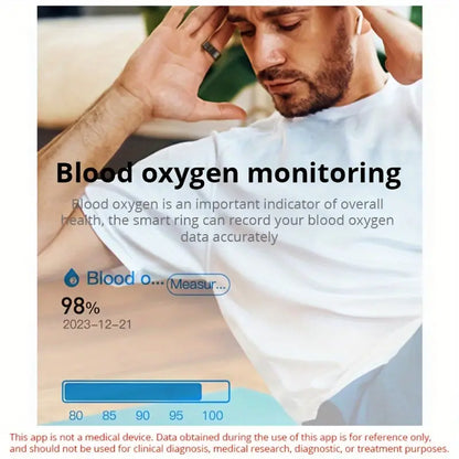 Smart Ring Fitness Tracker - Stainless Steel Workout Smart Ring