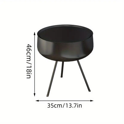 Side Table with Storage - Black