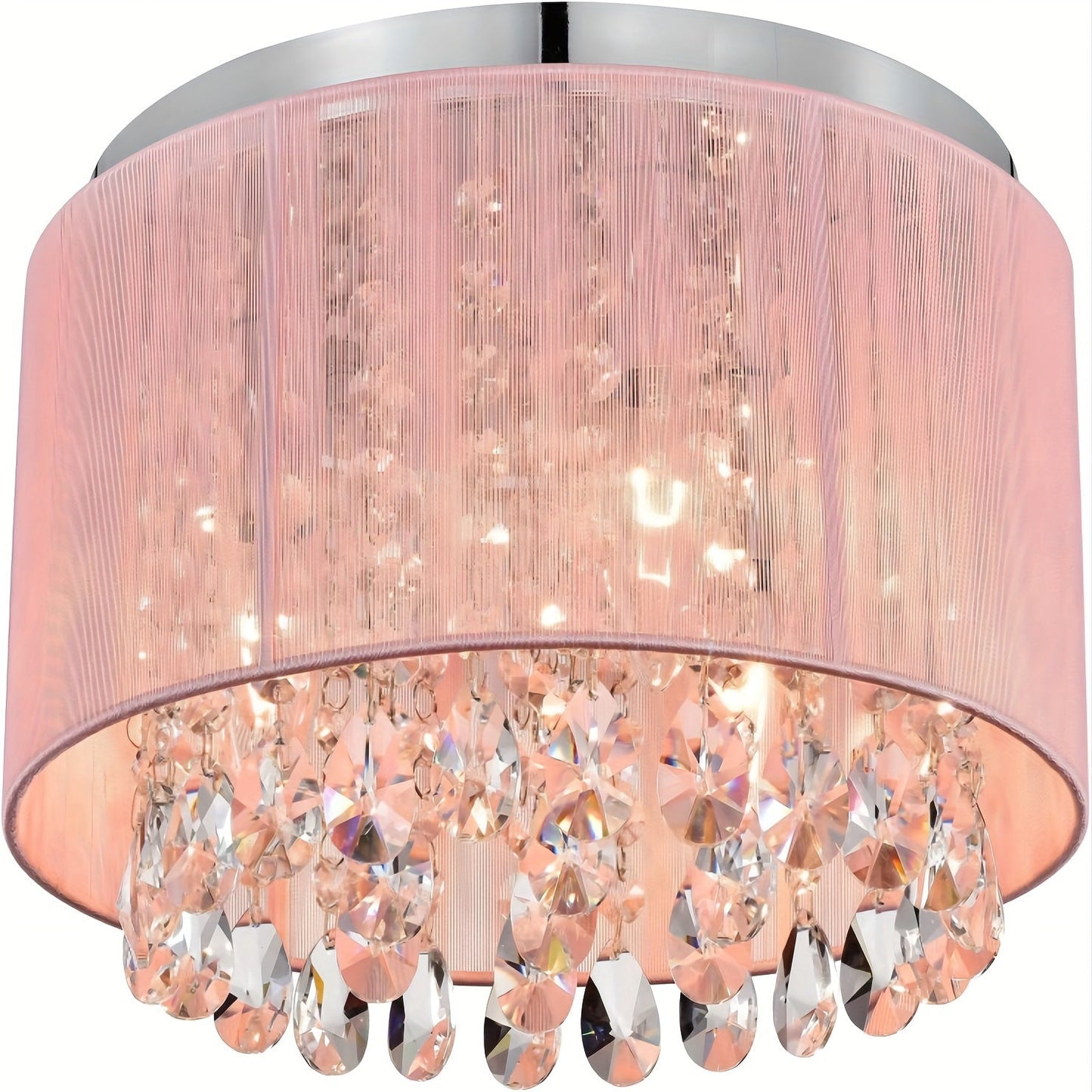 Crystal Chandelier Flush Mount Ceiling Light