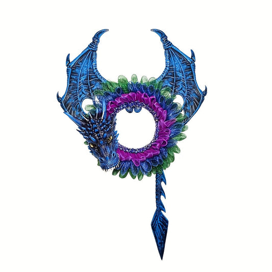 Giant Halloween Wreath Charm Dragon Floral