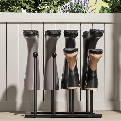 Black Metal Shoe Rack Organizer for Entryway