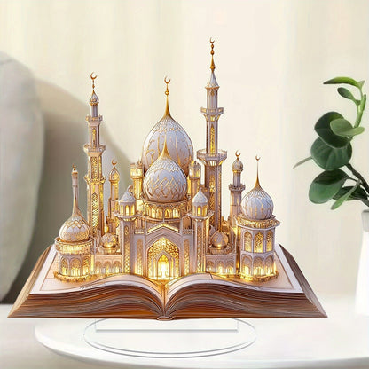 2D Flat Acrylic Mosque Desktop Tabletop Decoration