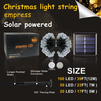 Enhance Your Space with 1 Pack 100 LED Solar String Lights | Waterproof, 8 Lighting Modes
