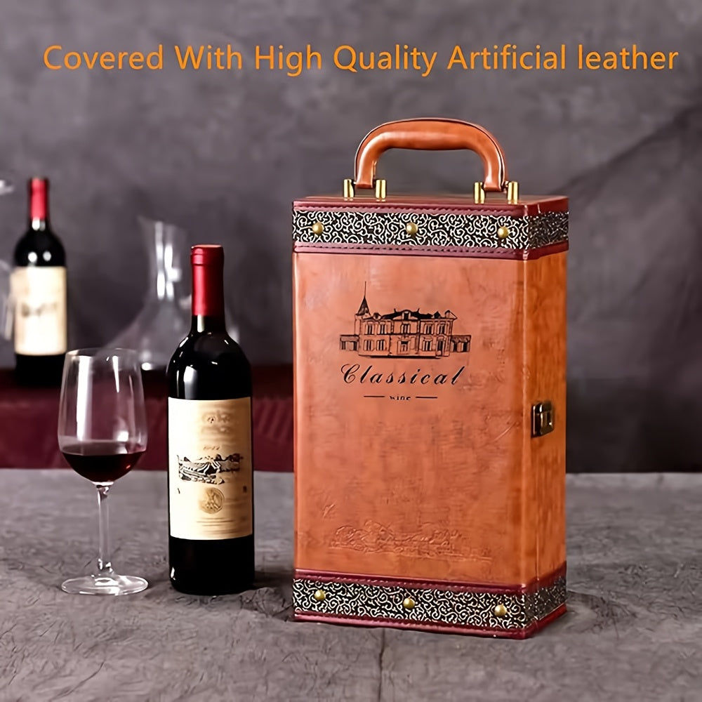 2 Bottle Wine Carrier Tote with Accessories Set