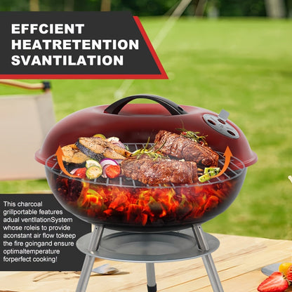 Portable Charcoal Grill with Kickstand