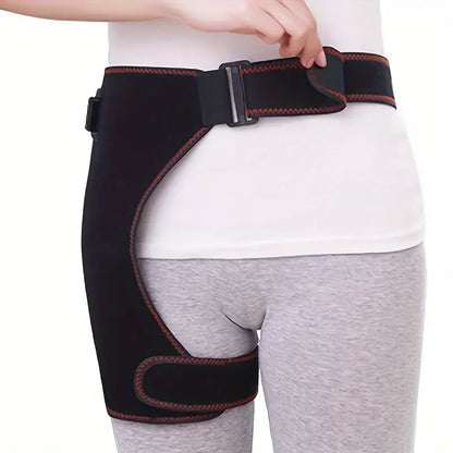 1pc USB Heated Hip Support Brace with Vibrating Massage and Adjustable Strap
