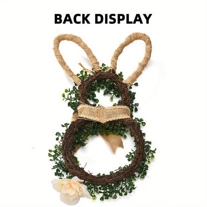 Spring Decor Easter Bunny-Themed Flower Wreath