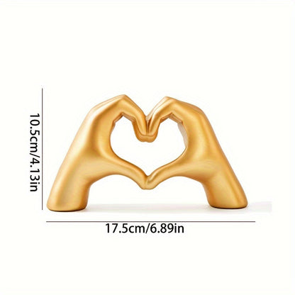 Heart Gesture Resin Statue for Home & Office Decor