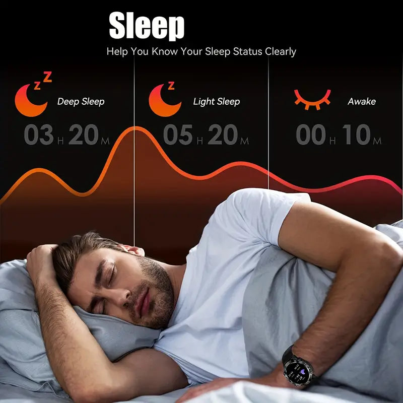 Smart Watch with Wireless Calls, 1.39" Round Screen, Multiple Sports Modes