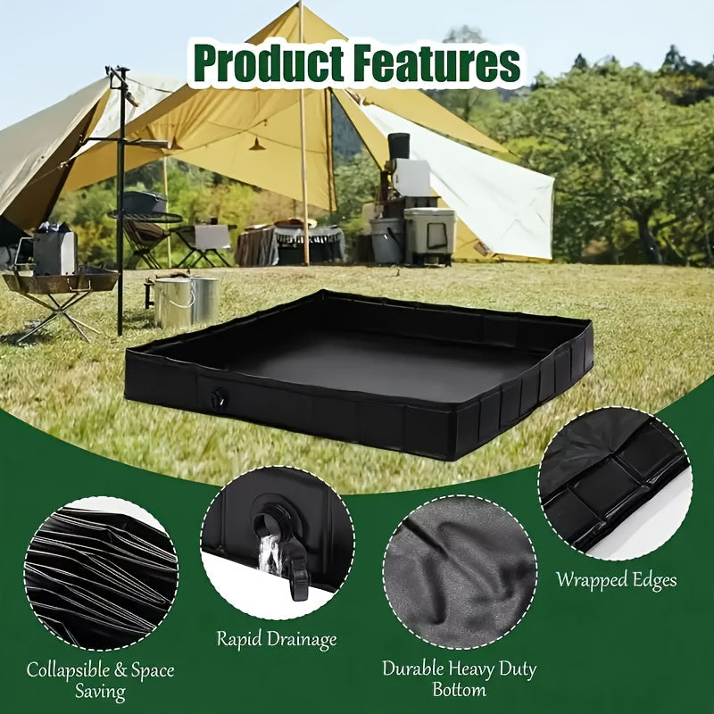 Camping Foldable RV Shower Pan Outdoor Basin