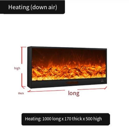 Electric Fireplace Heater with Simulated Flame and Decorative Cabinet